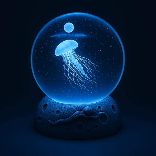 Glob de Cristal 3D cu Bază Luminoasă – Lumină de Noapte Artistică, Cadou Decorativ