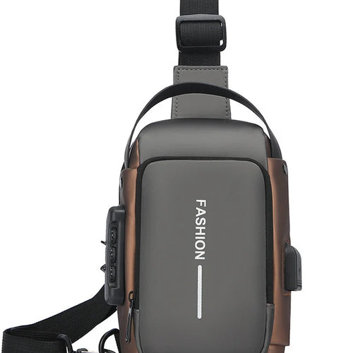 Geantă de umăr impermeabilă cu port USB, buzunar antifurt, design crossbody, ideală pentru călătorii, în 2 culori