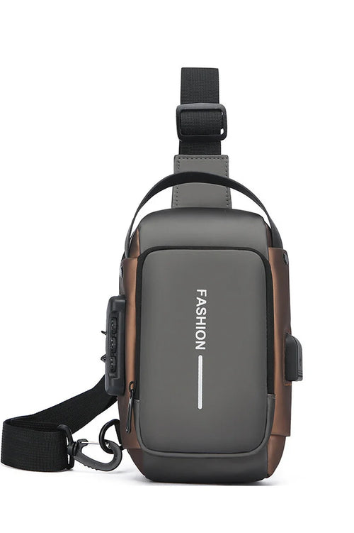 Geantă de umăr impermeabilă cu port USB, buzunar antifurt, design crossbody, ideală pentru călătorii, în 2 culori